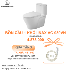 Bồn Cầu INAX Nắp Êm AC-989VN (AC989VN) 1 Khối