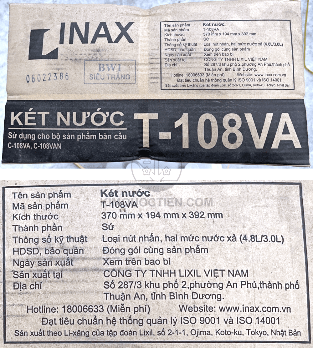 bồn cầu inax 108