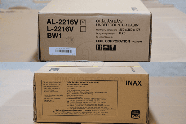 Thông Tin Sản Phẩm Rửa Lavabo INAX AL-2216V Âm Bàn Trên Hộp