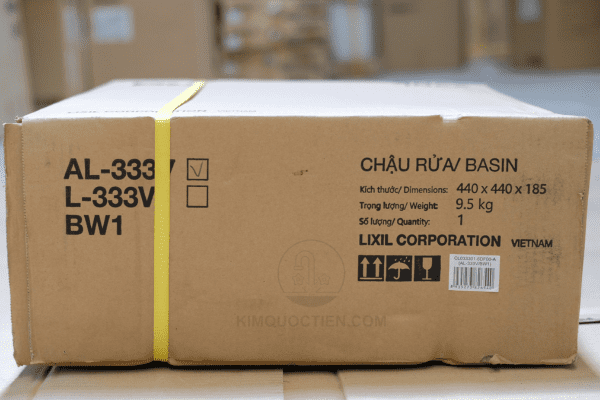 Thông Tin Trên Hộp Đựng Chậu Rửa Lavabo INAX AL-333V Bán Âm Bàn Aqua Ceramic