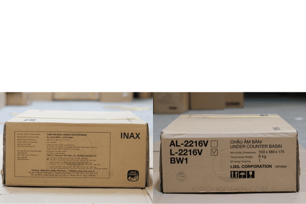 Thông Tin Sản Phẩm Chậu Rửa Lavabo INAX L-2216V Trên Hộp