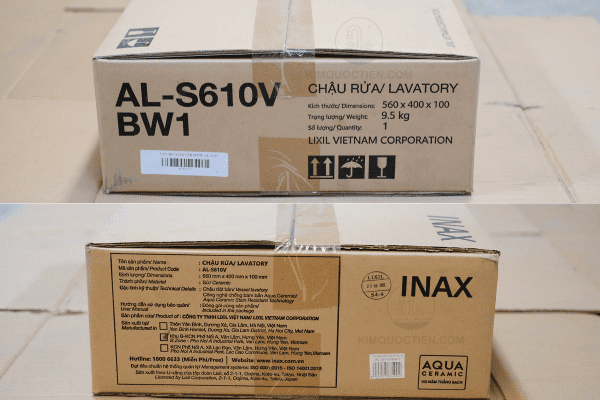 Thông Tin Chậu Rửa Lavabo INAX AL-S610V Đặt Bàn Aqua Ceramic Trên Hộp