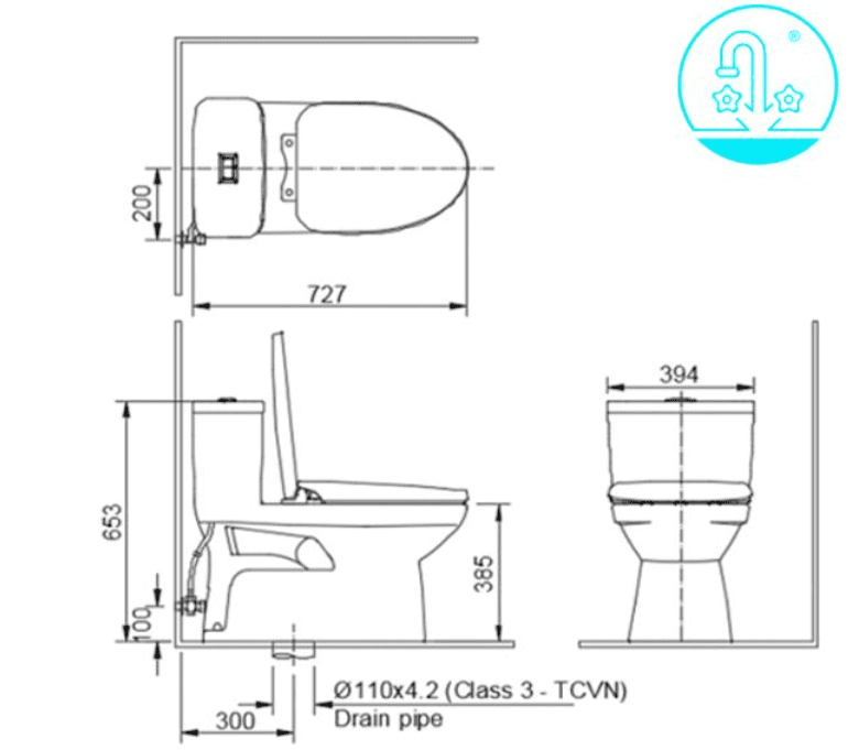 bệt 1 khối INAX AC-969VN