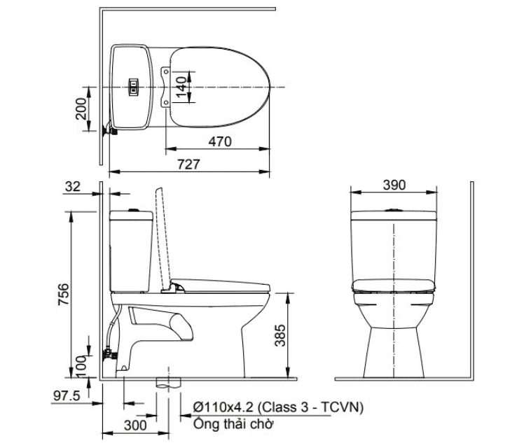 bệ vệ sinh inax 504