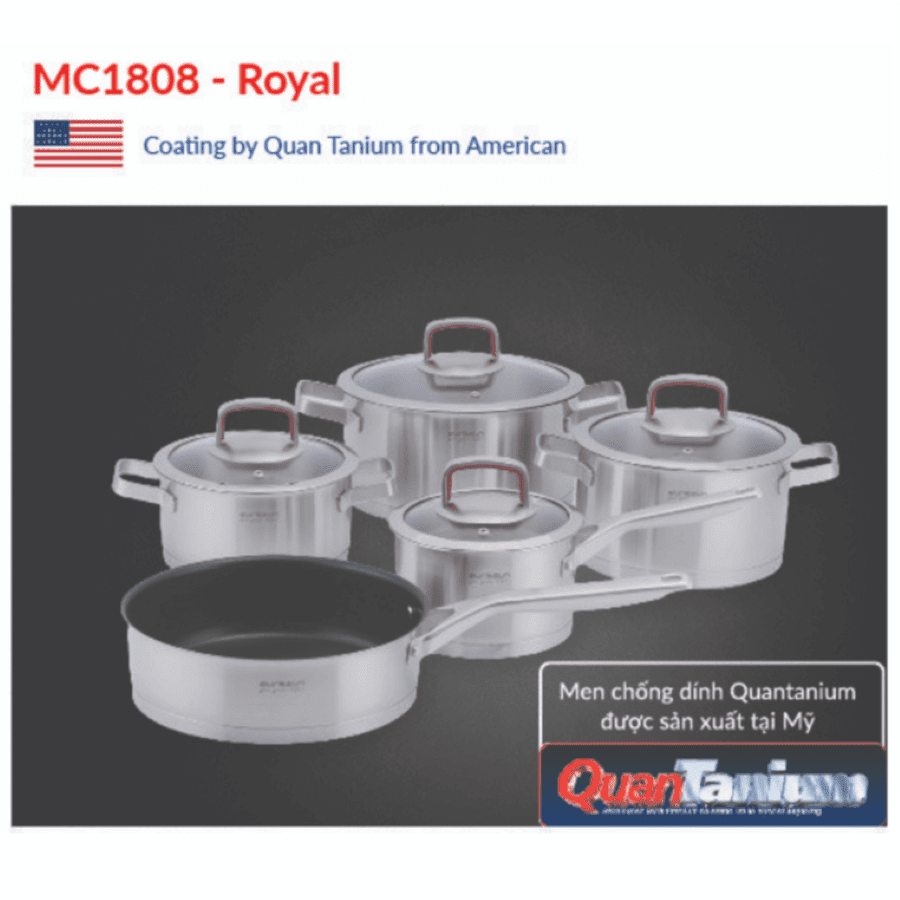 Bộ Nồi EUROSUN MC1808 - Royal Inox 304 9 Món