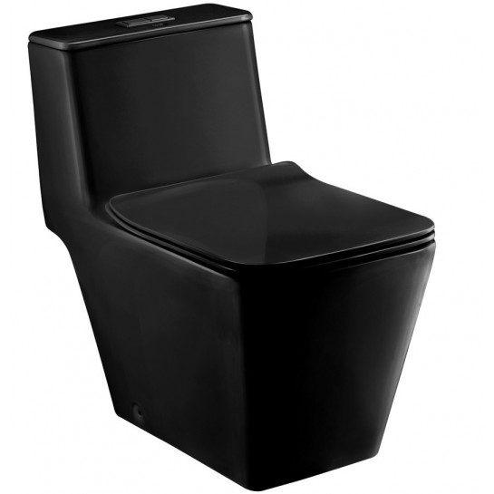 Bồn Cầu COTTO C1032 MBK 1 Khối Nắp Êm Màu Đen