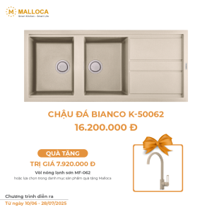Chậu Rửa Chén Đá MALLOCA BIANCO K-50062 Màu Kem