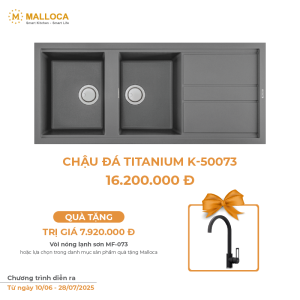 Chậu Rửa Chén Đá MALLOCA TITANIUM K-50073 Màu Xám