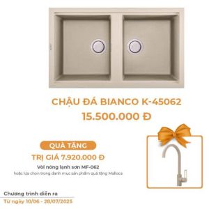 Chậu Rửa Chén Đá MALLOCA BIANCO K-45062 Màu Kem
