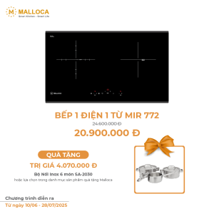 Bếp Kết Hợp Điện Từ MALLOCA MIR 772 2 Vùng Nấu
