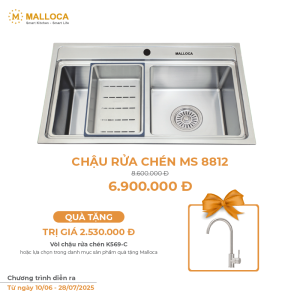 Chậu Rửa Chén MALLOCA MS 8812 INOX 304