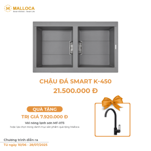 Chậu Rửa Chén Đá MALLOCA SMART K-450 Màu Xám
