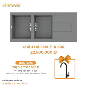 Chậu Rửa Chén Đá MALLOCA SMART K-500 Màu Xám