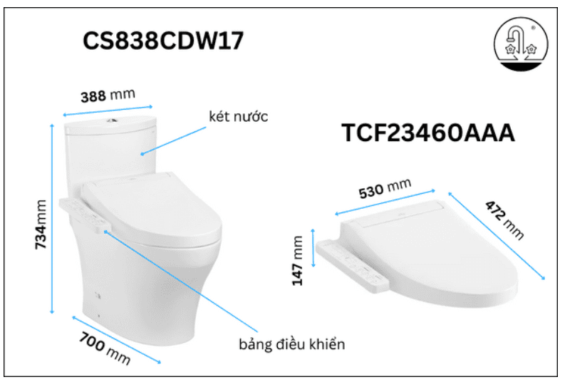 Bàn cầu điện tử TOTO CS838CDW17