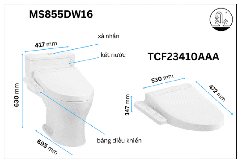 Bồn cầu điện tử TOTO MS855DW16