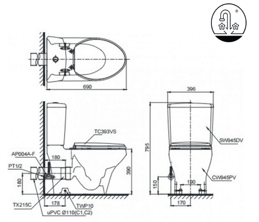 Bàn cầu thông minh TOTO CS945PDW16