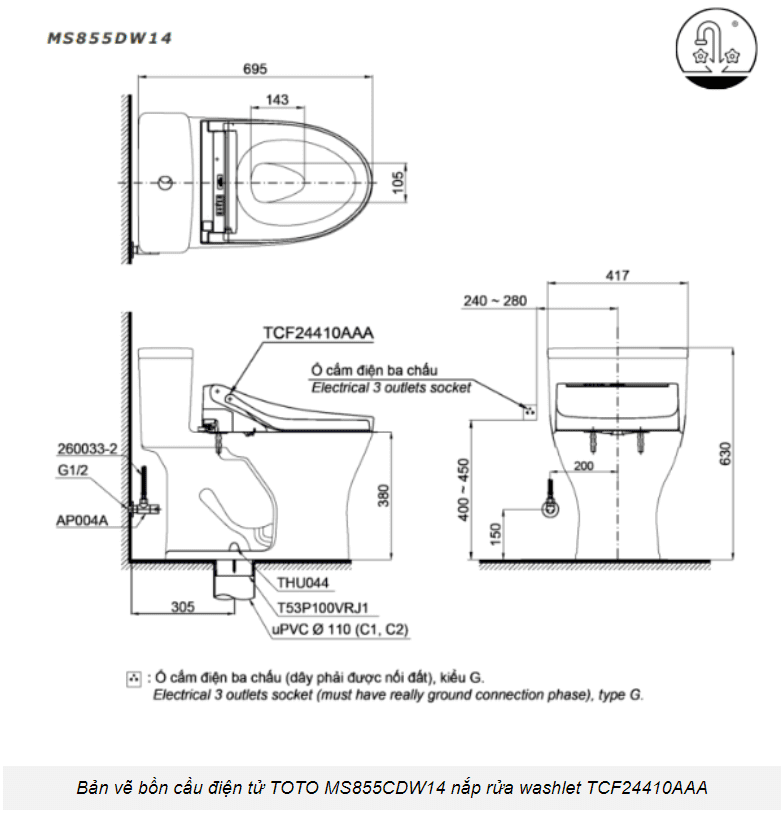 TOTO MS855DW14#XW