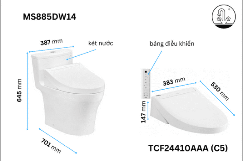 Bồn cầu điện tử TOTO MS885DW14
