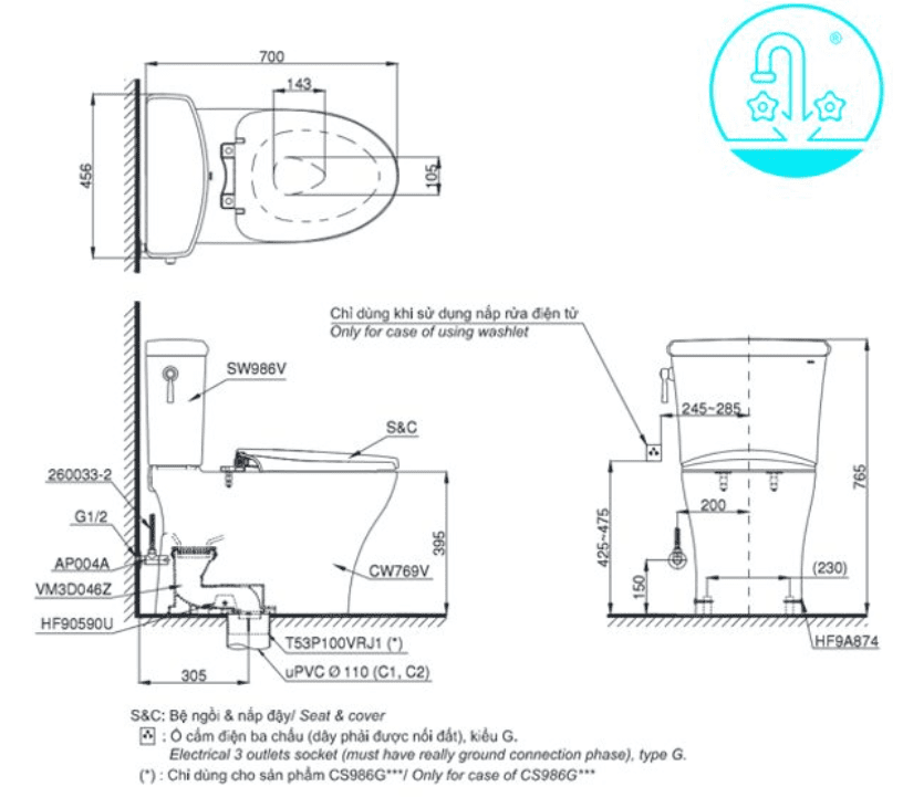 Bồn cầu thông minh ToTo CS986GW6