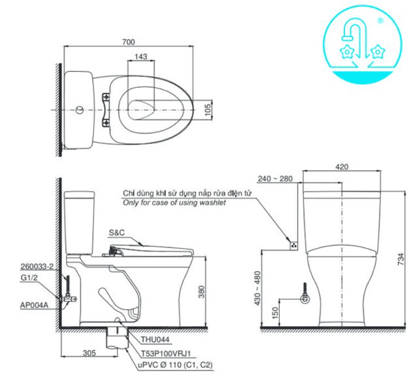 Bồn cầu thông minh ToTo CS735DW7