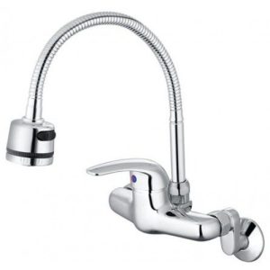 Vòi Bếp CAESAR K526C Nóng Lạnh Ống Mềm 2 Chế Độ Gắn Tường