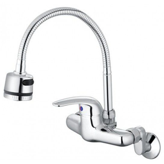 Vòi Bếp CAESAR K526C Nóng Lạnh Ống Mềm 2 Chế Độ Gắn Tường