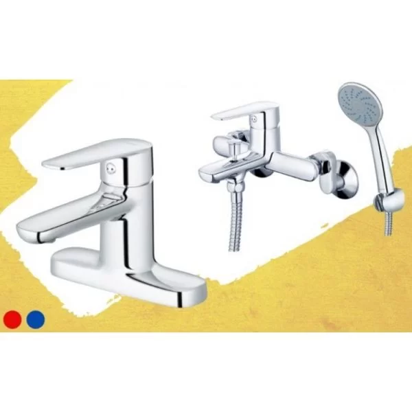 Vòi Lavabo CAESAR B382CP Nóng Lạnh Xả Ty