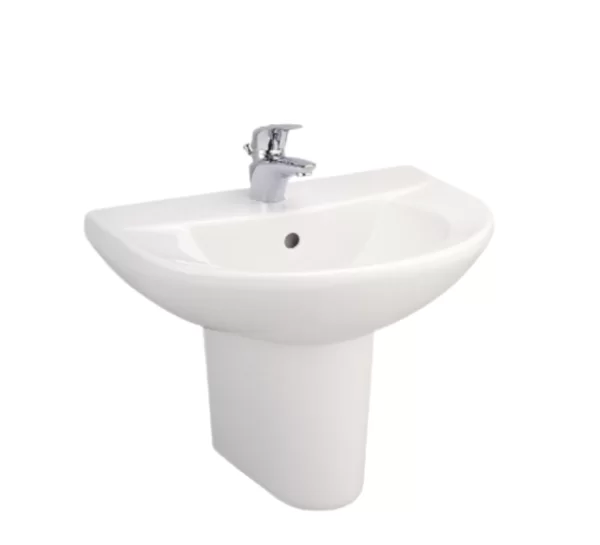 Chậu Rửa Lavabo COTTO C014/C4201 Treo Tường Kèm Chân Ngắn