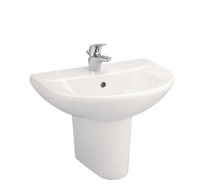 Chậu Rửa Lavabo COTTO C014/C4201 Treo Tường Kèm Chân Ngắn