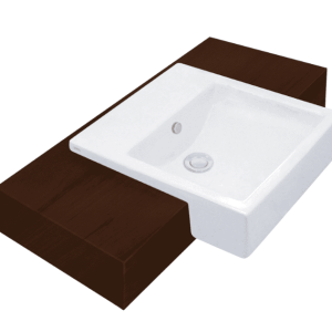 Chậu Rửa Lavabo COTTO C02717 Parvis Bán Âm Bàn Kháng Khuẩn