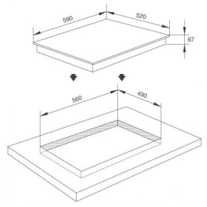bản vẽ Bếp Điện MALLOCA MR 593 3 Vùng Nấu