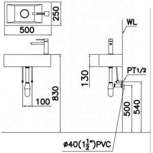 Lavabo CAESAR LF5239S Đặt Bàn/Treo Tường