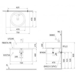 Lavabo CAESAR LF5240 Đặt Bàn Tròn