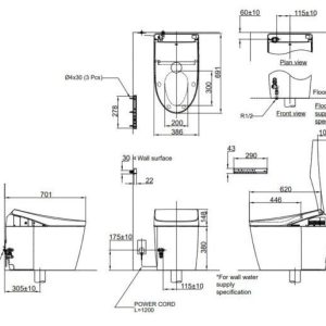 bảng vẽ bồn cầu toto