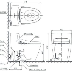 bảng vẽ bồn cầu washlet ms636cdw10