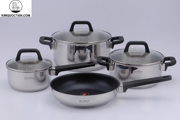 Bộ nồi chảo cao cấp EUROSUN MC1609-Eva inox 304 7 món là sự lựa chọn hoàn hảo cho gian bếp hiện đại