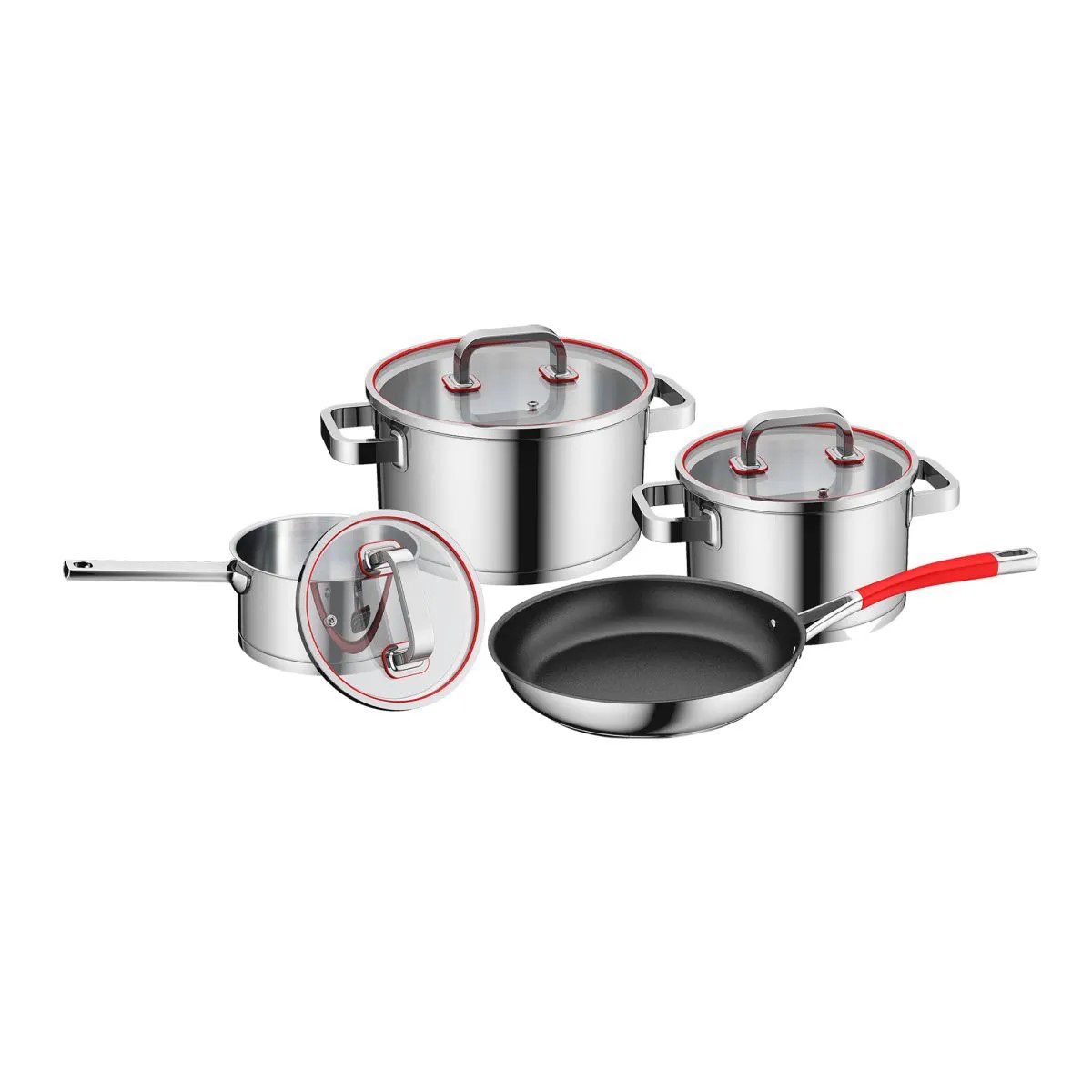 Bộ nồi EUROSUN MC1803 - Premium Inox 304 7 món có thiết kế dày lên đến 0.78mm