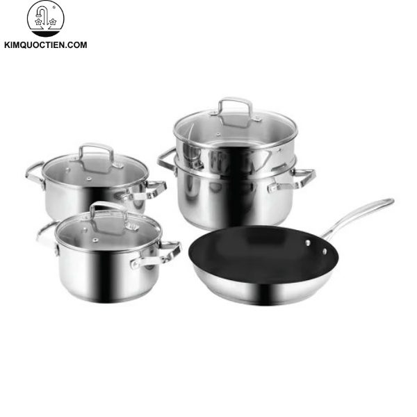 Bộ nồi inox MC1805 - VISIONS với thiết kế hiện đại, chất liệu inox sáng bóng