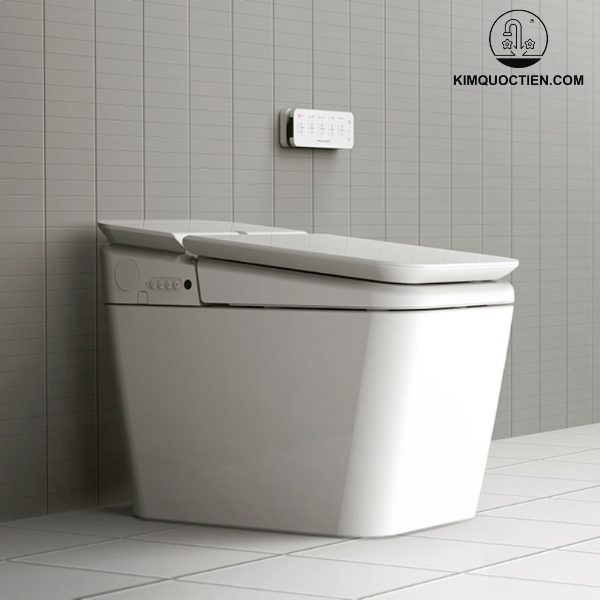 Lớp phủ trên bồn cầu có khả năng chống bám bẩn hiệu quả giúp thiết bị luôn giữ được vẻ sáng bóng