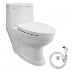 Bồn Cầu VIGLACERA V39M 1 Khối Xả Xoáy Nắp Êm Tặng Xịt