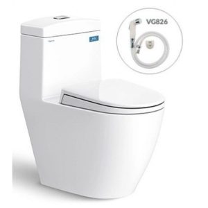 Bồn Cầu VIGLACERA V199 1 Khối Xả Xoáy Tặng Xịt VG826