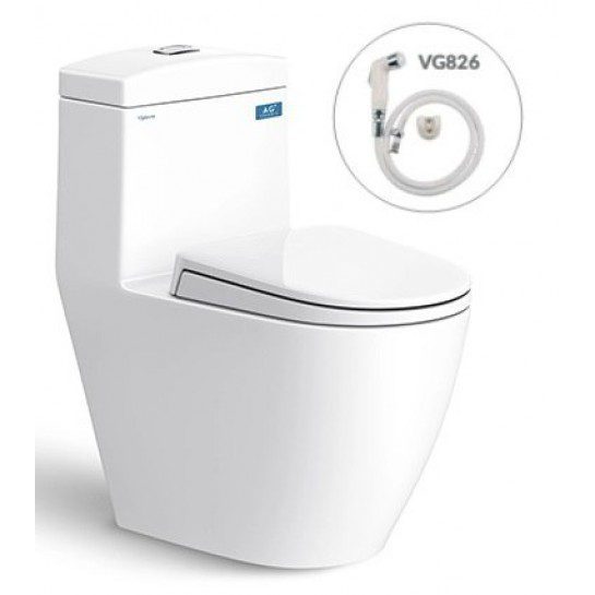 Bồn Cầu VIGLACERA V199 1 Khối Xả Xoáy Tặng Xịt VG826