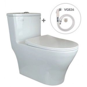 Bồn Cầu VIGLACERA V36 1 Khối Nắp Êm Tặng Xịt