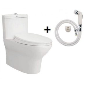 Bồn Cầu VIGLACERA V37S 1 Khối Nắp Êm Tặng Xịt