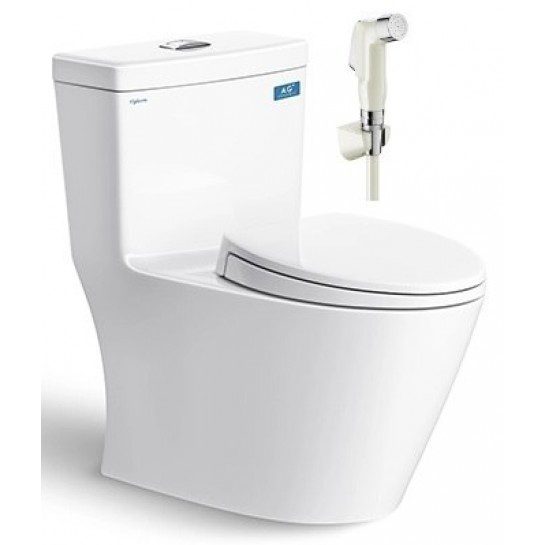 Bồn Cầu VIGLACERA V62 1 Khối Nắp Êm V68 Tặng Xịt VG826