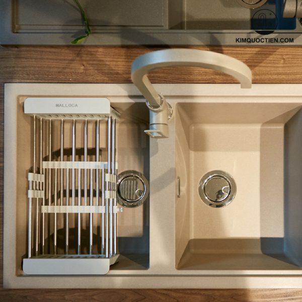 Chậu rửa chén Malloca Bianco K-45062 hai hộc tiện lợi, tăng tính thẩm mỹ cho căn bếp.