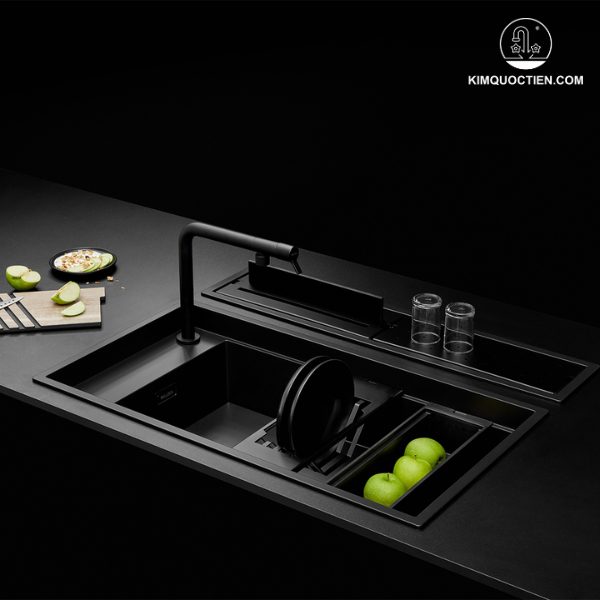 Chậu chén đá MYST K86S - MYST K86L hiện đại, lắp đặt linh hoạt nổi hoặc âm, dễ phối hợp thiết bị bếp, tạo không gian đẳng cấp.