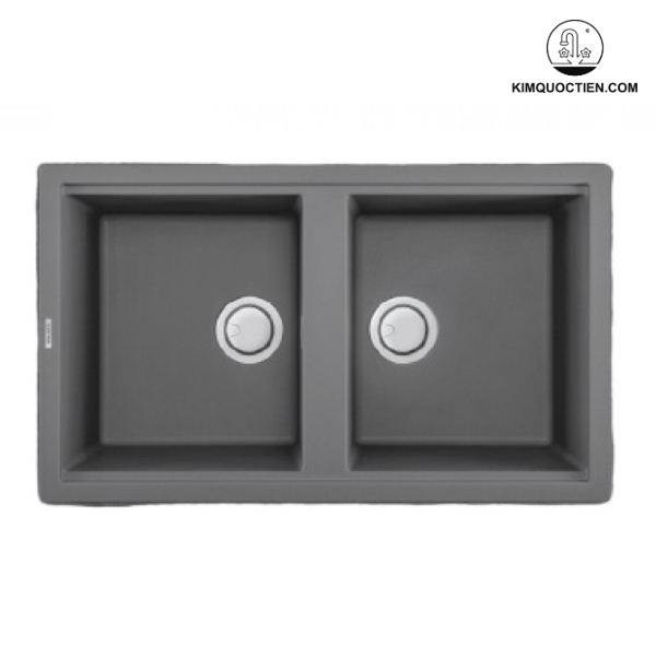 Chậu rửa chén Malloca TITANIUM K-45073 màu xám với chất liệu đá Granite bền chắc, Nano bạc diệt khuẩn 100%, an toàn vệ sinh.