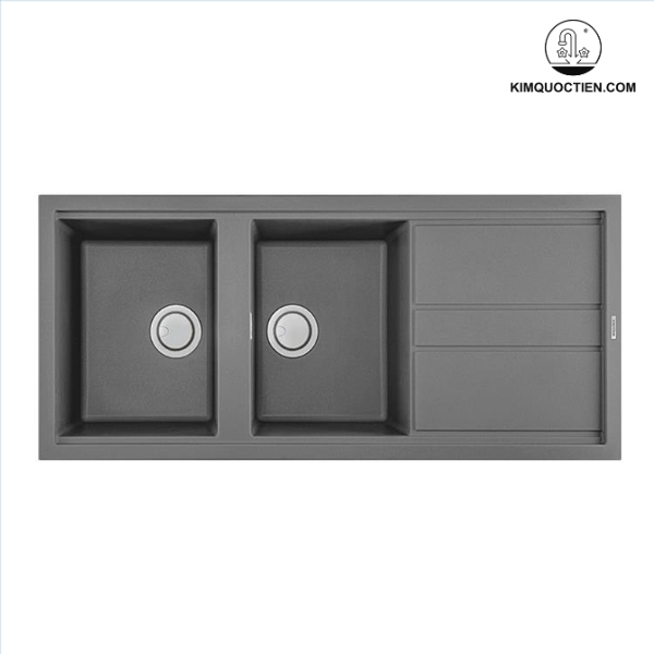 Chậu rửa đá Granite Malloca Titanium K-50073 xám bền đẹp, kháng khuẩn Nano bạc, an toàn cho gia đình.