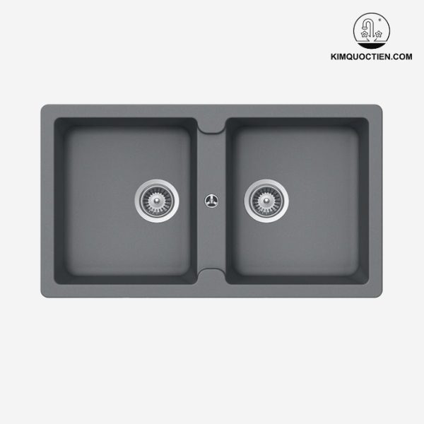 Chậu rửa chén Hafele GALBA HS-GD8650 570.36.500 màu xám sang trọng, chất liệu đá GRANTEC cao cấp, thiết kế bồn rộng rãi và sâu, lắp đặt linh hoạt, mang đến vẻ đẹp đẳng cấp và tiện nghi cho căn bếp gia đình.